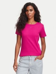 HUGO T-Shirt Deloris 50512002 Różowy Regular Fit. Czerwone t-shirty damskie Hugo, xs, bez wzorów, z bawełny, bez kołnierzyka. Za 229.99 zł.