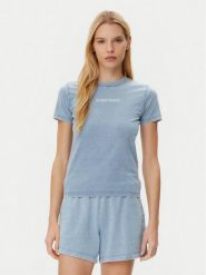 Guess Jeans T-Shirt W5GI41 KCTL1 Niebieski Regular Fit. Niebieskie t-shirty damskie Guess Jeans, l, z aplikacjami, z bawełny, bez kołnierzyka. Za 99.99 zł.