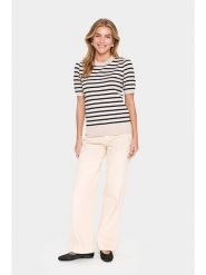 SAINT TROPEZ Koszulka dzianinowa w kolorze beżowym rozmiar: XXL. Brązowe koszulki damskie Saint Tropez, xxl, bez wzorów, z dzianiny, bez kołnierzyka, bez ramiączek. Za 104.99 zł.