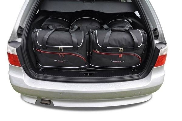 Torby Do Bagażnika Bmw 5 Touring 2003-2010 5Szt Kjust. Czarne torby podróżne KJUST, bez wzorów, z kauczuku. Za 1,542.00 zł.