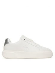Calvin Klein Sneakersy Chunky Cupsole Lace Up Lth Met YW0YW01948 Biały. Białe obuwie sportowe damskie Calvin Klein, ze skóry, bez zapięcia. Za 529.99 zł.