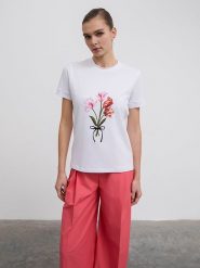 BGN Koszulka w kolorze białym rozmiar: 40. Białe bluzki damskie BGN, bez wzorów, bez kołnierzyka, bez ramiączek. Za 74.28 zł.