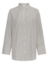 MOSS COPENHAGEN Koszula "Rabea Zenika" w kolorze biało-czarnym rozmiar: L/XL. Białe koszule damskie Moss Copenhagen, l, bez wzorów, bez kołnierzyka, bez ramiączek. Za 148.96 zł.