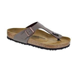 Japonki damskie Birkenstock 043751. Brązowe klapki damskie Birkenstock, bez wzorów, z materiału, bez obcasa, bez zapięcia. Za 389.00 zł.