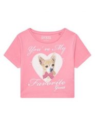 Guess T-Shirt J5YI08 K6YW4 Różowy Regular Fit. Czerwone koszulki i t-shirty dziewczęce Guess, z aplikacjami, z bawełny, bez kołnierzyka, bez ramiączek. Za 79.99 zł.