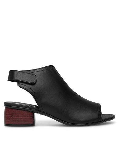 Remonte Sandały R8770-01 Czarny. Czarne sandały damskie Remonte, bez wzorów, ze skóry, bez obcasa, na słupku, bez zapięcia. Za 303.99 zł.