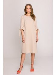 Stylove Sukienka w kolorze beżowym rozmiar: XL. Brązowe sukienki damskie Stylove, bez wzorów, bez ramiączek. Za 197.63 zł.