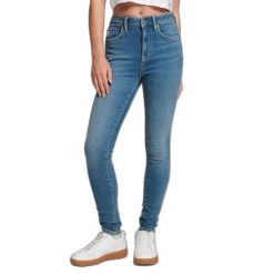 Damskie jeansy skinny z wysoką talią Superdry Vintage. Niebieskie jeansy damskie Superdry, bez wzorów, z jeansu, z podwyższonym stanem. Za 371.60 zł.