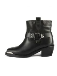 Loft37 Skórzane botki "Common Ground" w kolorze czarnym rozmiar: 41. Czarne botki damskie loft37, bez obcasa, bez zapięcia. Za 587.99 zł.