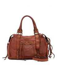 Melina C Skórzana torebka "Pontebba" w kolorze brązowym - 37 x 27 x 8 cm rozmiar: onesize. Brązowe torebki klasyczne damskie Melina C, z materiału, przez ramię, bez dodatków. Za 543.99 zł.