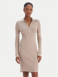 Liu Jo Sport Sukienka dzianinowa TF5028 MS49I Beżowy Regular Fit. Brązowe sukienki damskie Liu Jo Sport, bez wzorów, z dzianiny, sportowe, bez ramiączek. Za 799.99 zł.
