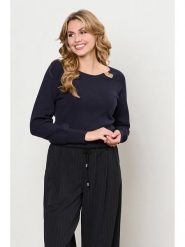 &Co Woman Sweter "Bowi" w kolorze granatowym rozmiar: L. Niebieskie swetry klasyczne damskie &Co Woman, l, bez kołnierzyka. Za 239.99 zł.