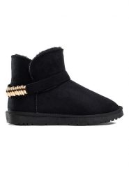ISLAND BOOT Botki zimowe "Janet" w kolorze czarnym rozmiar: 40. Czarne botki damskie Island Boot, na zimę, z materiału, bez obcasa, bez zapięcia. Za 145.94 zł.