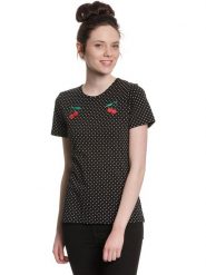 Pussy Deluxe Koszulka "Mini Dots" w kolorze czarnym rozmiar: XL. Czarne bluzki damskie Pussy Deluxe, xl, bez wzorów, bez kołnierzyka, bez ramiączek. Za 57.06 zł.