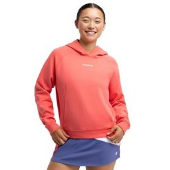Damska bluza z kapturem do gry w padla Padel Siroko Deuce Coral. Czerwone bluzy damskie SIROKO, xs, bez wzorów, z materiału, z kapturem. Za 169.00 zł.