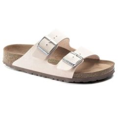 Klapki damskie Birkenstock Arizona BS Birko-flor. Czerwone klapki damskie Birkenstock, bez wzorów, z jeansu, bez obcasa, bez zapięcia. Za 287.00 zł.