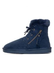 ISLAND BOOT Botki zimowe "Celeste" w kolorze granatowym rozmiar: 37. Niebieskie botki damskie Island Boot, na zimę, z materiału, bez obcasa, bez zapięcia. Za 127.35 zł.