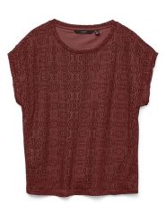 Vero Moda Bluzka w kolorze brązowym rozmiar: XS. Brązowe bluzki damskie Vero Moda, xs, bez wzorów, bez kołnierzyka, bez ramiączek. Za 43.68 zł.