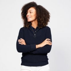 Sweter do golfa damski Inesis MW500 wiatroszczelny. Niebieskie golfy damskie INESIS, xl, bez wzorów, z bawełny, bez ramiączek. W wyprzedaży za 159.99 zł.