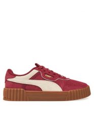 Puma Sneakersy Carina 3.0 Luxe SD 400725 01 Bordowy. Czerwone obuwie sportowe damskie Puma, ze skóry, bez zapięcia. Za 219.99 zł.