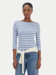 Tommy Hilfiger Bluzka New Cody WW0WW40589 Błękitny Slim Fit. Niebieskie bluzki damskie Tommy Hilfiger, m, bez wzorów, z bawełny, bez kołnierzyka, bez ramiączek. Za 179.99 zł.