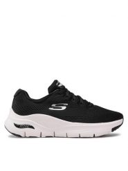 Skechers Sneakersy Arch Fit 149057/BKW Czarny. Czarne obuwie sportowe damskie Skechers, z materiału, bez zapięcia. Za 319.99 zł.