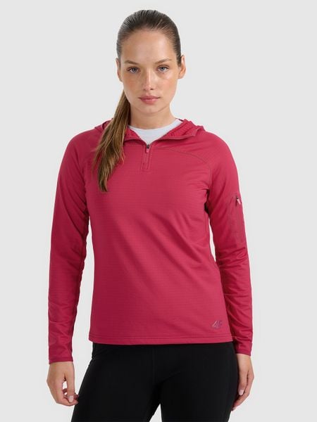 4F Bluza trekkingowa regular szybkoschnąca damska - różowa S. Czerwone bluzy damskie 4F, s, bez wzorów, z materiału, bez kaptura. W wyprzedaży za 129.99 zł.