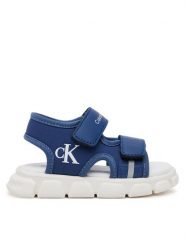 Calvin Klein Jeans Sandały V1B2-83020-1591 Niebieski. Niebieskie sandały chłopięce Calvin Klein Jeans, z jeansu, bez zapięcia. Za 159.99 zł.