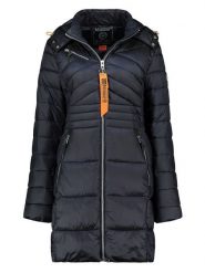 Geographical Norway Płaszcz pikowany w kolorze granatowym rozmiar: L. Niebieskie płaszcze damskie Geographical Norway, l, bez wzorów, bez kaptura. Za 219.60 zł.