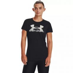 Koszulka damska Under Armour Tech Solid Script SSC. Czarne koszulki sportowe damskie Under Armour, s, bez wzorów, bez ramiączek. Za 79.99 zł.