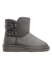 ISLAND BOOT Botki zimowe "Beata" w kolorze szarym rozmiar: 36. Szare botki damskie Island Boot, na zimę, z materiału, bez obcasa, bez zapięcia. Za 165.99 zł.