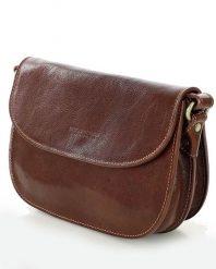 Saddle bag MARCO MAZZINI brązowa L255c. Brązowe torebki klasyczne damskie ze skóry, bez dodatków. Za 379.05 zł.