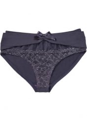Figi panty. Czarne figi bonprix, bez wzorów, z bawełny. Za 34.99 zł.