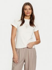 Guess T-Shirt V4YI21 KCDH1 Écru Slim Fit. T-shirty damskie Guess, m, z aplikacjami, z bawełny, bez kołnierzyka. Za 109.99 zł.