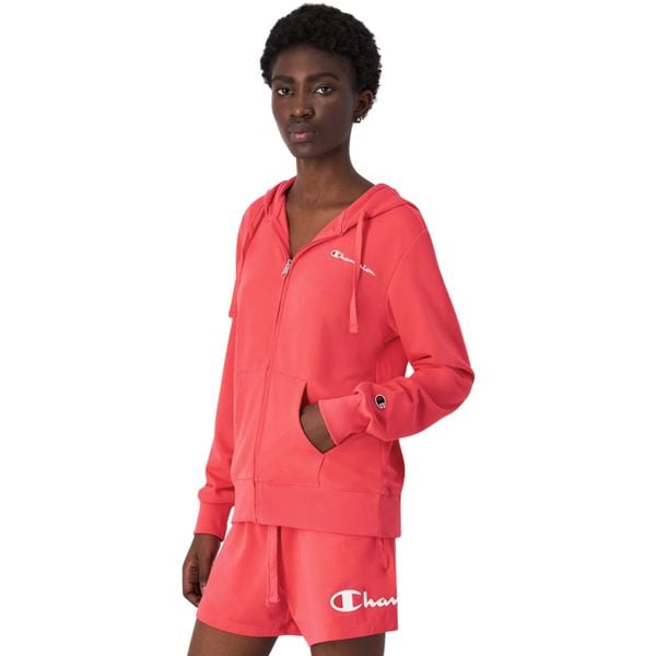 Bluza damska Champion Full Zip Hoodie Sweatshirt 118099. Czerwone bluzy damskie Champion, bez wzorów, bez kaptura. Za 223.00 zł.