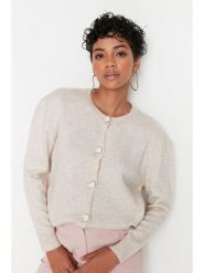 Trendyol Kardigan w kolorze kremowym rozmiar: S. Brązowe kardigany damskie Trendyol, s, bez wzorów. Za 78.99 zł.