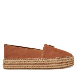 Espadryle Tommy Hilfiger. Brązowe espadryle damskie Tommy Hilfiger, bez wzorów, bez obcasa. Za 329.99 zł.