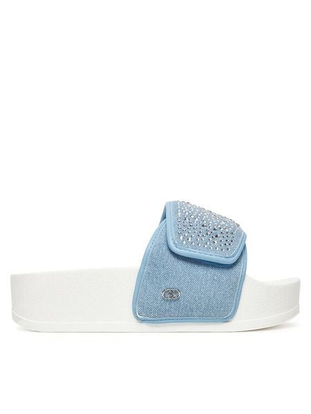 Liu Jo Klapki Mykonos 04 BA5099 TX474 Niebieski. Niebieskie klapki damskie Liu Jo, bez wzorów, z materiału, bez obcasa, bez zapięcia. Za 329.99 zł.