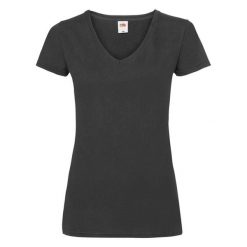 Koszulka Z Dekoltem W Szpic Dla Kobiet. Czarne bluzki damskie Fruit of the Loom, xs, bez wzorów, sportowe, bez kołnierzyka, bez ramiączek. Za 39.99 zł.
