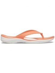 Crocs Japonki "Swiftwater" w kolorze pomarańczowym rozmiar: 37-38. Pomarańczowe klapki damskie Crocs, bez wzorów, z otwartym noskiem, bez obcasa, bez zapięcia. Za 66.00 zł.