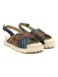 Goby Skórzane sandały w kolorze beżowym ze wzorem rozmiar: 37. Brązowe sandały damskie Goby, bez wzorów, z otwartym noskiem, bez obcasa, bez zapięcia. Za 152.99 zł.