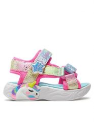 Skechers Sandały Unicorn Dreams Sandal-Majestic Bliss 302682N/PKMT Różowy. Czerwone sandały dziewczęce Skechers, z materiału, bez obcasa, bez zapięcia. Za 179.99 zł.