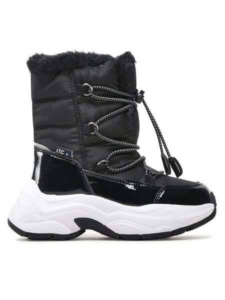 Leaf Śniegowce Aitoo LAITO201M Czarny. Czarne kozaki dziewczęce Leaf, bez wzorów, z materiału, bez obcasa, bez zapięcia. Za 279.99 zł.