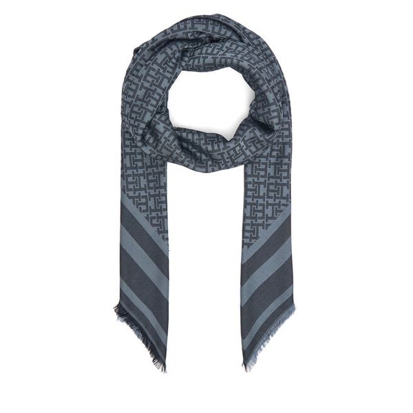 Chusta Tommy Hilfiger. Niebieskie chusty damskie Tommy Hilfiger, bez wzorów. Za 209.99 zł.