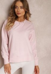 Różowa Bluza z Długim Rękawem i Okrągłym Dekoltem Miyoko. Czerwone bluzy damskie Renee, xs, bez wzorów, z dzianiny, bez kaptura. Za 49.99 zł.