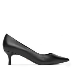 Szpilki GINO ROSSI. Czarne szpilki damskie Gino Rossi, bez wzorów, bez obcasa, na szpilce, bez zapięcia. Za 299.99 zł.