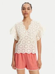 TWINSET Bluzka 251TT2364 Écru Loose Fit. Bluzki damskie Twinset, bez wzorów, z bawełny, bez kołnierzyka, bez ramiączek. Za 609.99 zł.