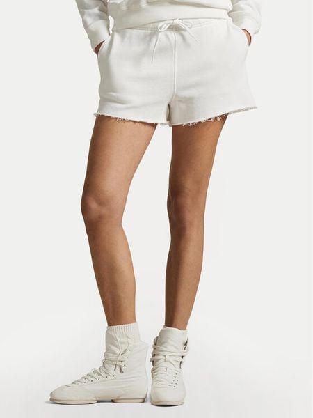 Polo Ralph Lauren Szorty sportowe 211965103001 Biały Straight Fit. Białe spodenki sportowe damskie Polo Ralph Lauren, xl, bez wzorów, z bawełny. Za 539.99 zł.