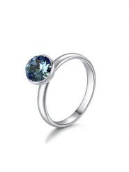 METROPOLITAN Pierścionek z kryształem Swarovski rozmiar: 52. Niebieskie pierścionki damskie METROPOLITAN, z kryształem, z mosiądzu. Za 65.69 zł.