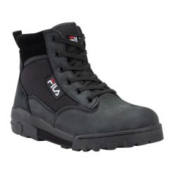 Trampki Damskie Skóra Średnia Wysokość Grunge II. Czarne trampki damskie Fila, bez wzorów, z gumy, bez zapięcia. Za 580.99 zł.